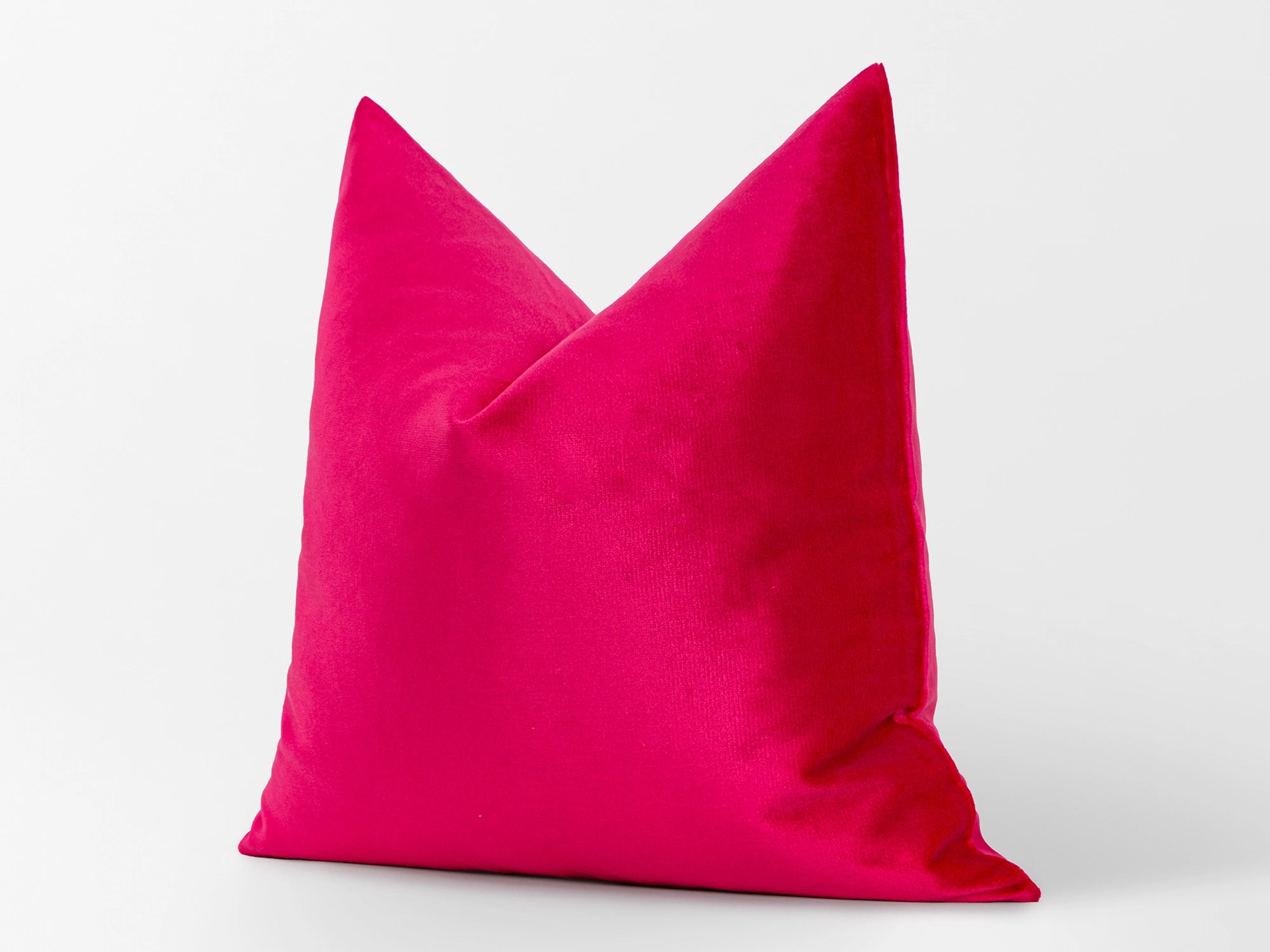 Hot Coral Pink Luxe Velvet Pillow Cover