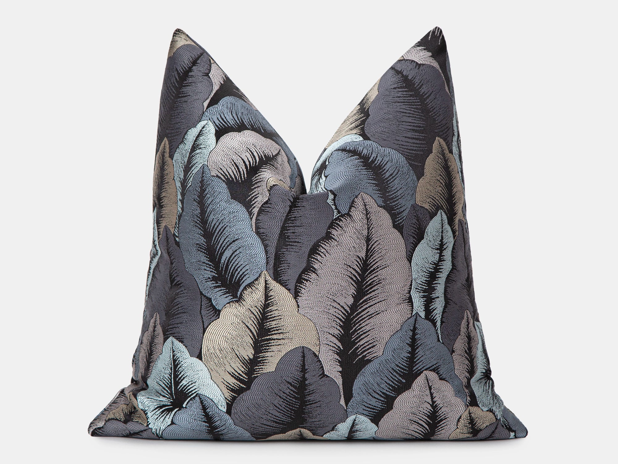 Ice Blue Jacquard Pillow Cover - Woven & Luxury