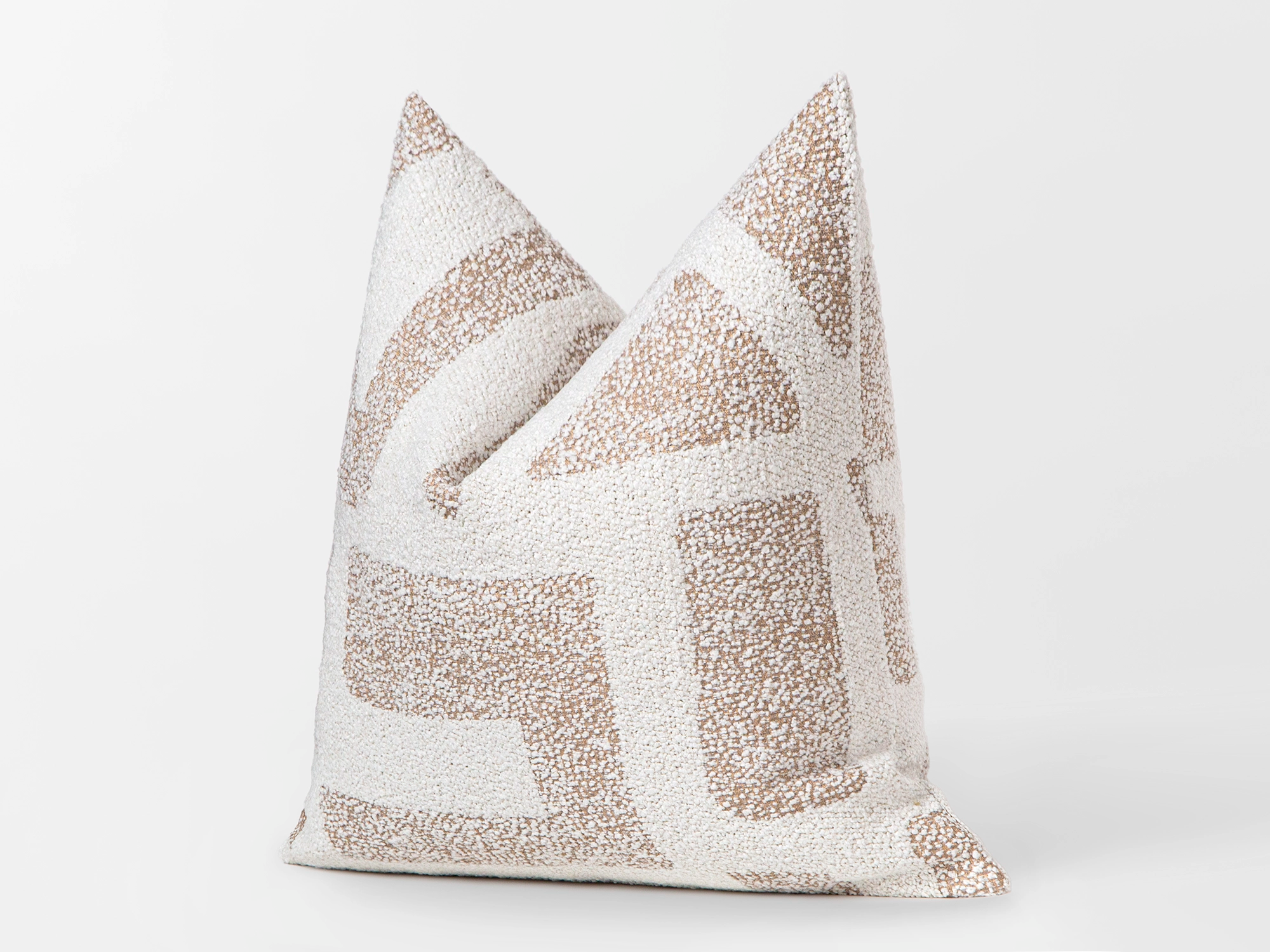 Ivory Geometric Boucle Pillow Cover