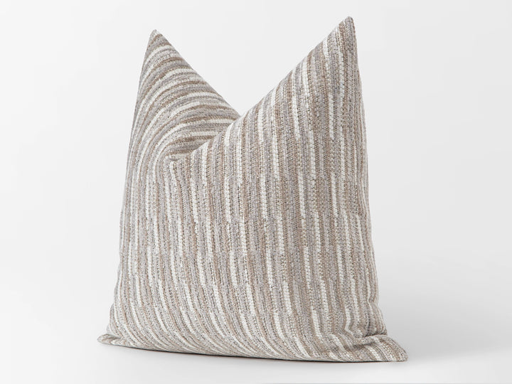 Ivory Dash Stripe Textured Pillow Cover