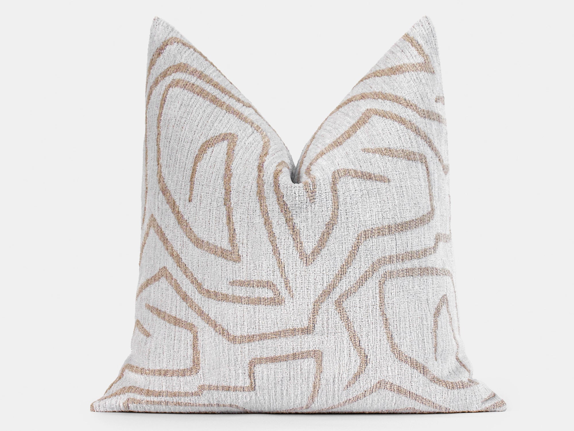 Ivory and Beige Graffito Pillow Cover