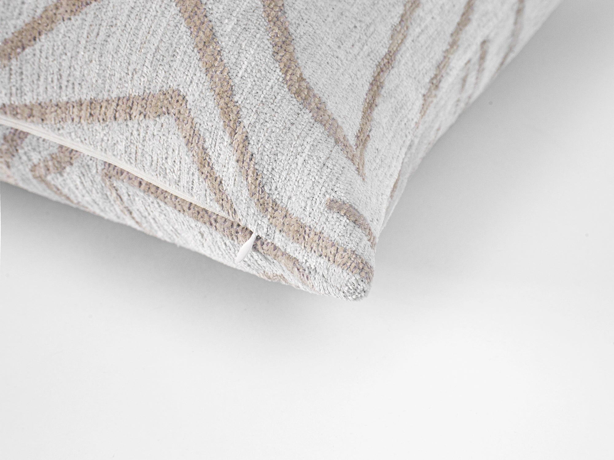 Ivory and Beige Graffito Pillow Cover