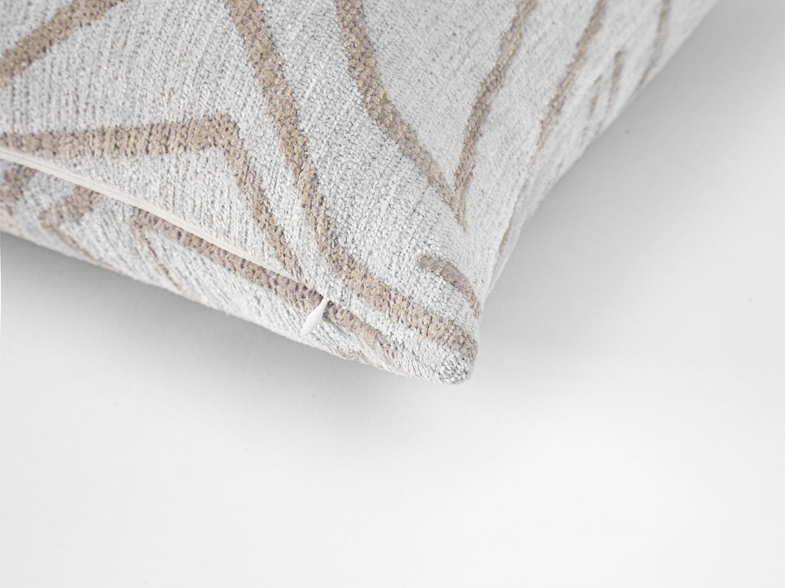 Ivory and Beige Graffito Pillow Cover