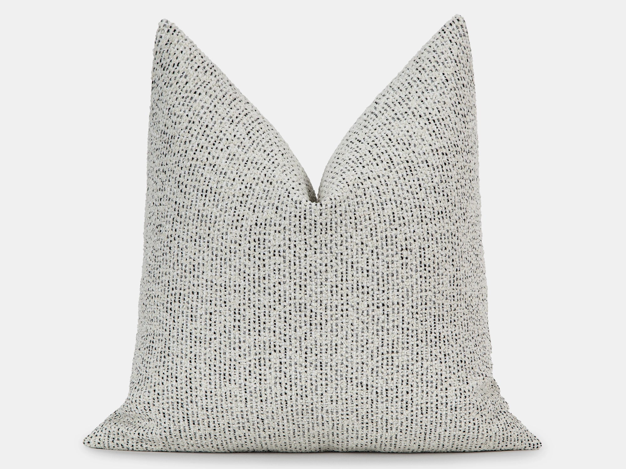 Ivory Black Speckled Woven Pillow Cover