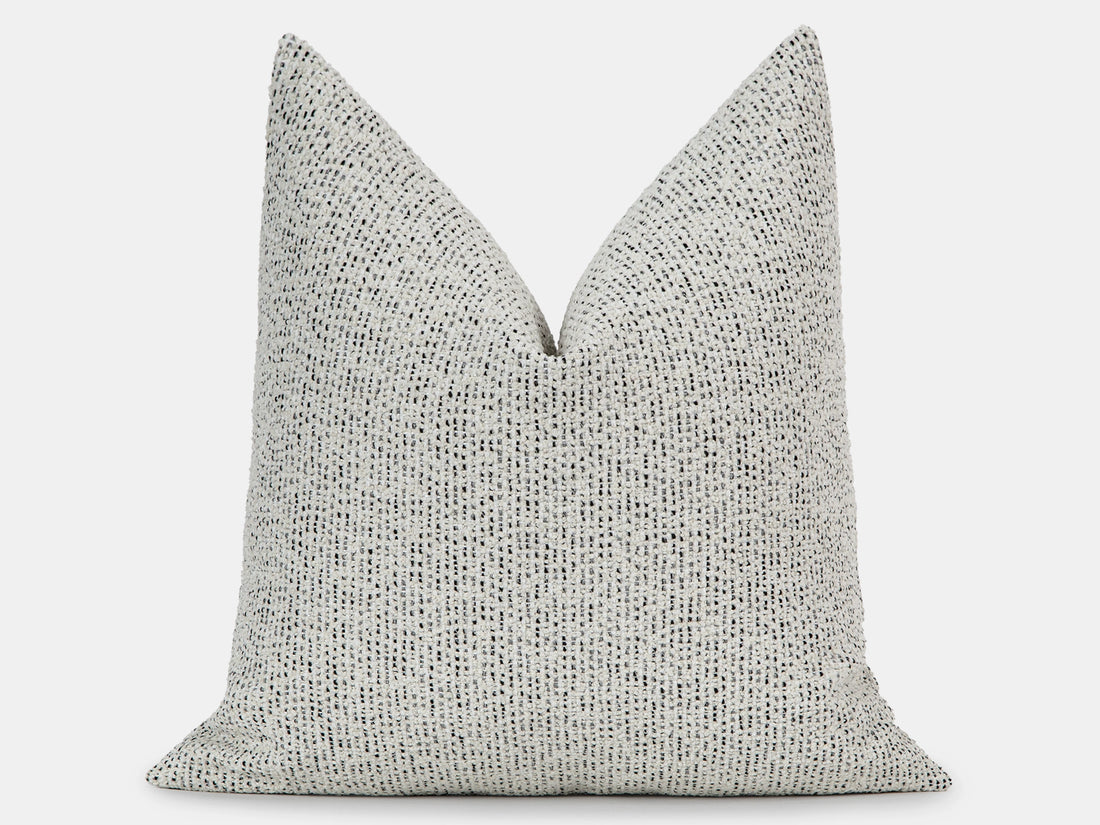 Ivory Black Speckled Woven Pillow Cover