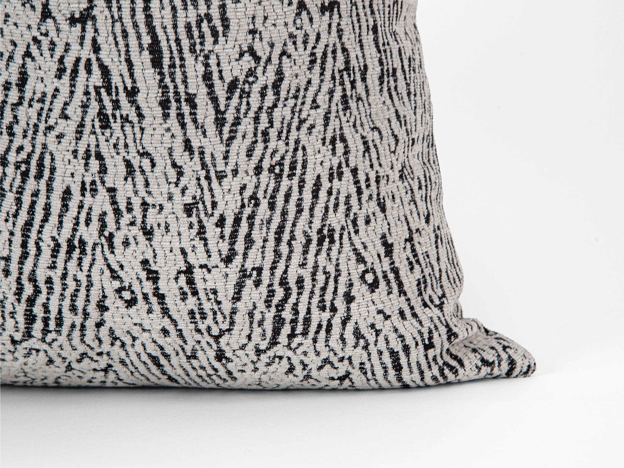 Ivory and Black Abstract Zebra Pillow Cover