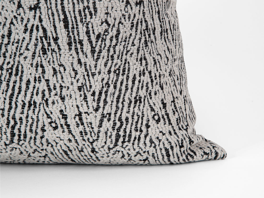 Ivory and Black Abstract Zebra Pillow Cover