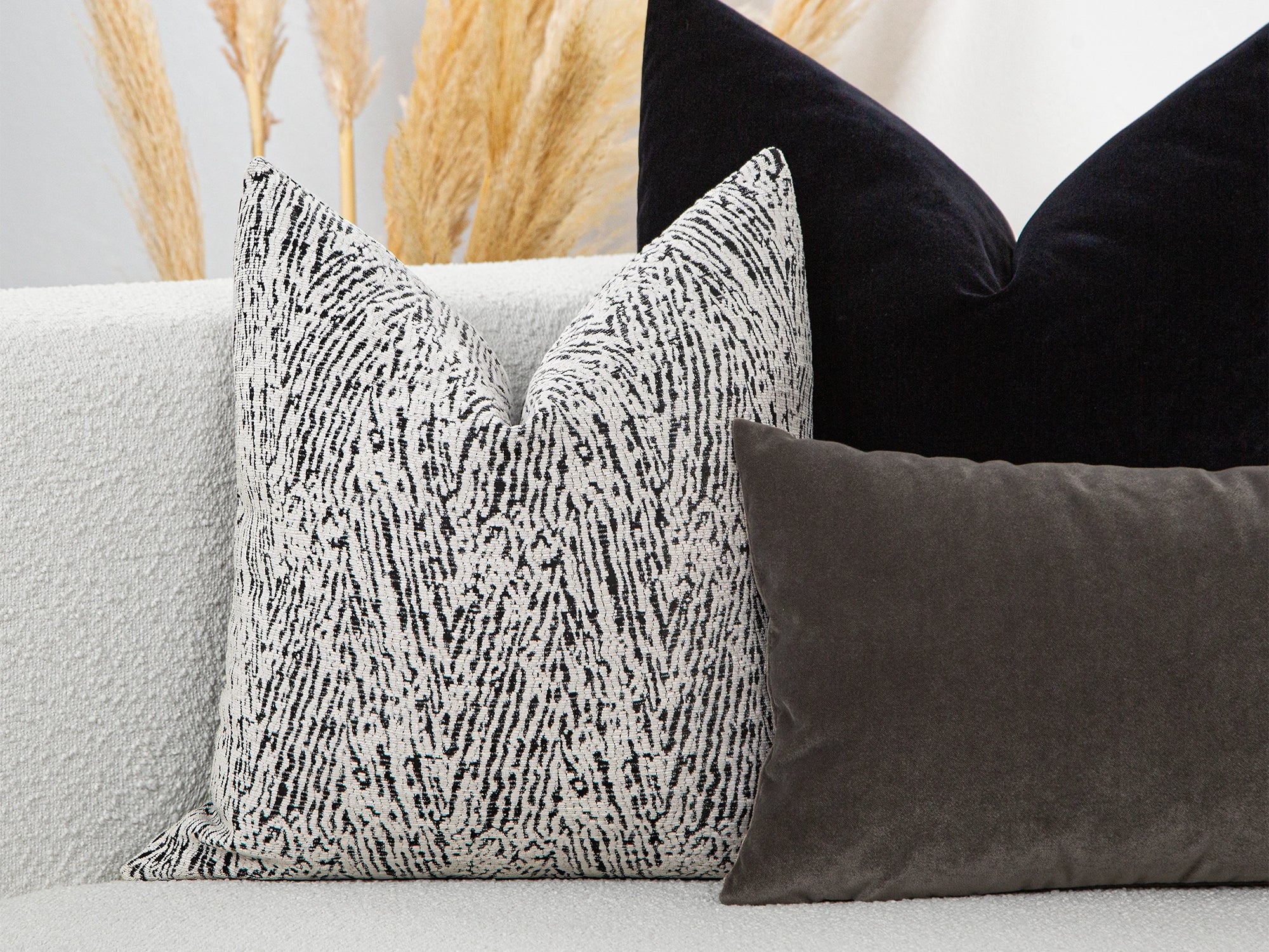 Ivory and Black Abstract Zebra Pillow Cover