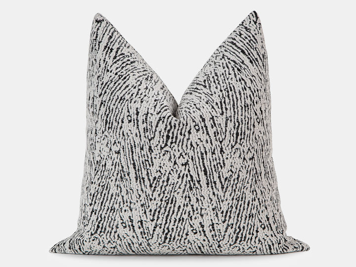 Ivory and Black Abstract Zebra Pillow Cover