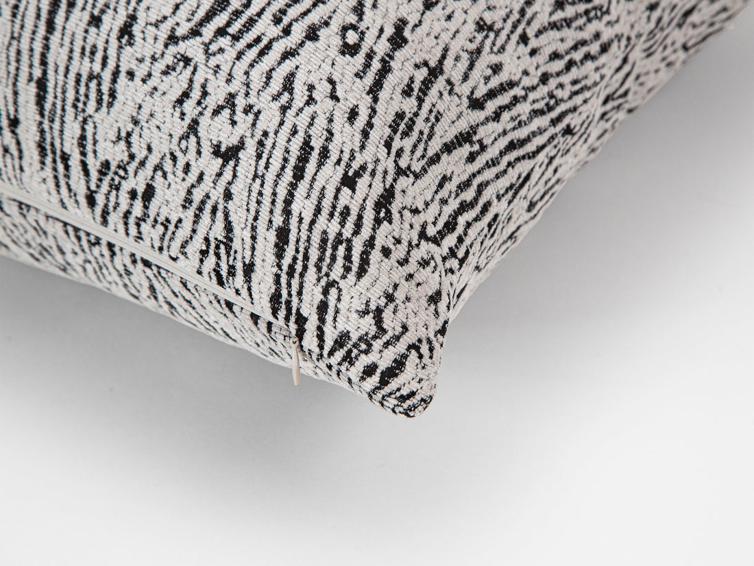Ivory and Black Abstract Zebra Pillow Cover