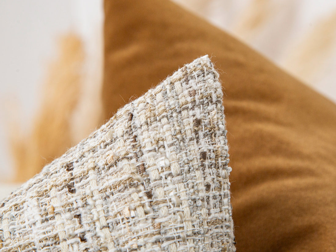 Ivory Boho Textured Pillow Cover