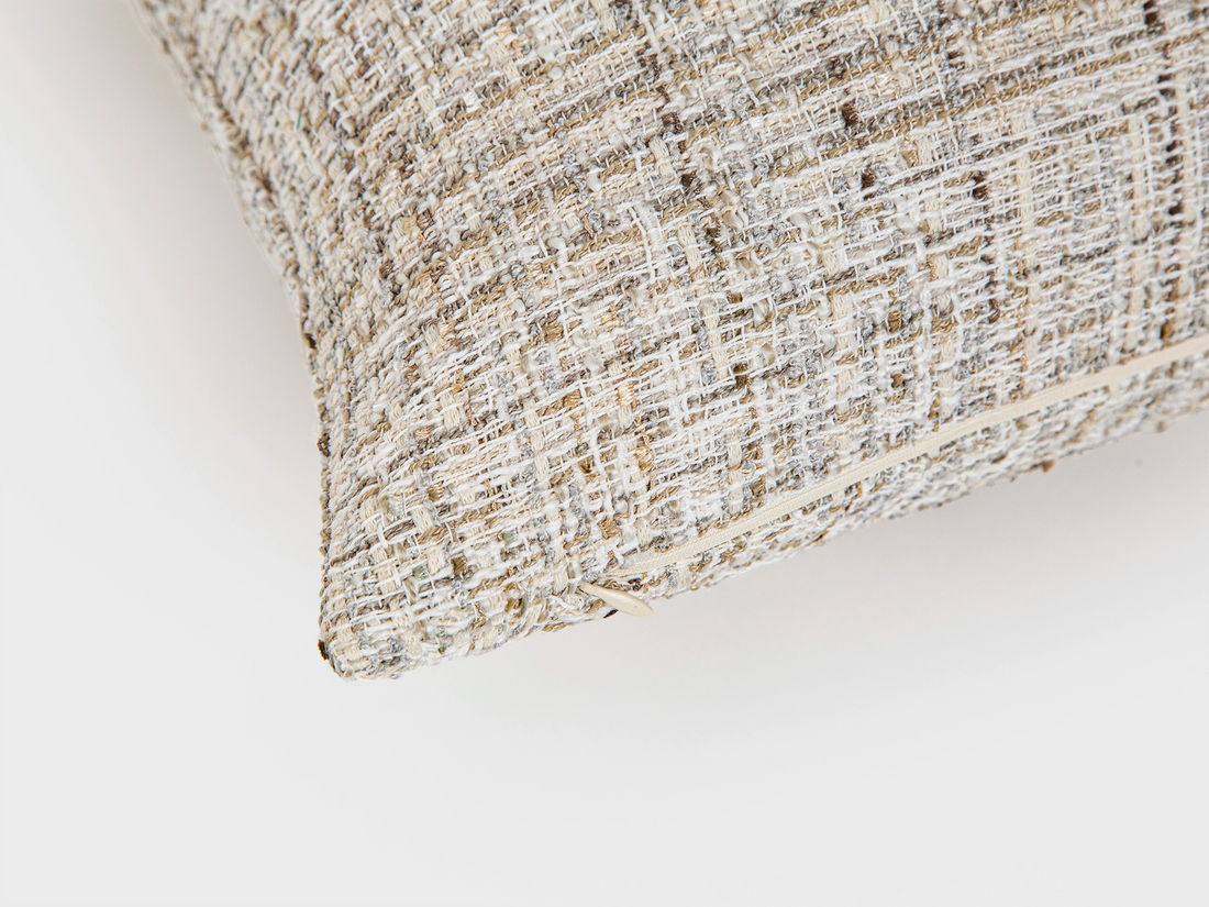 Ivory Boho Textured Pillow Cover