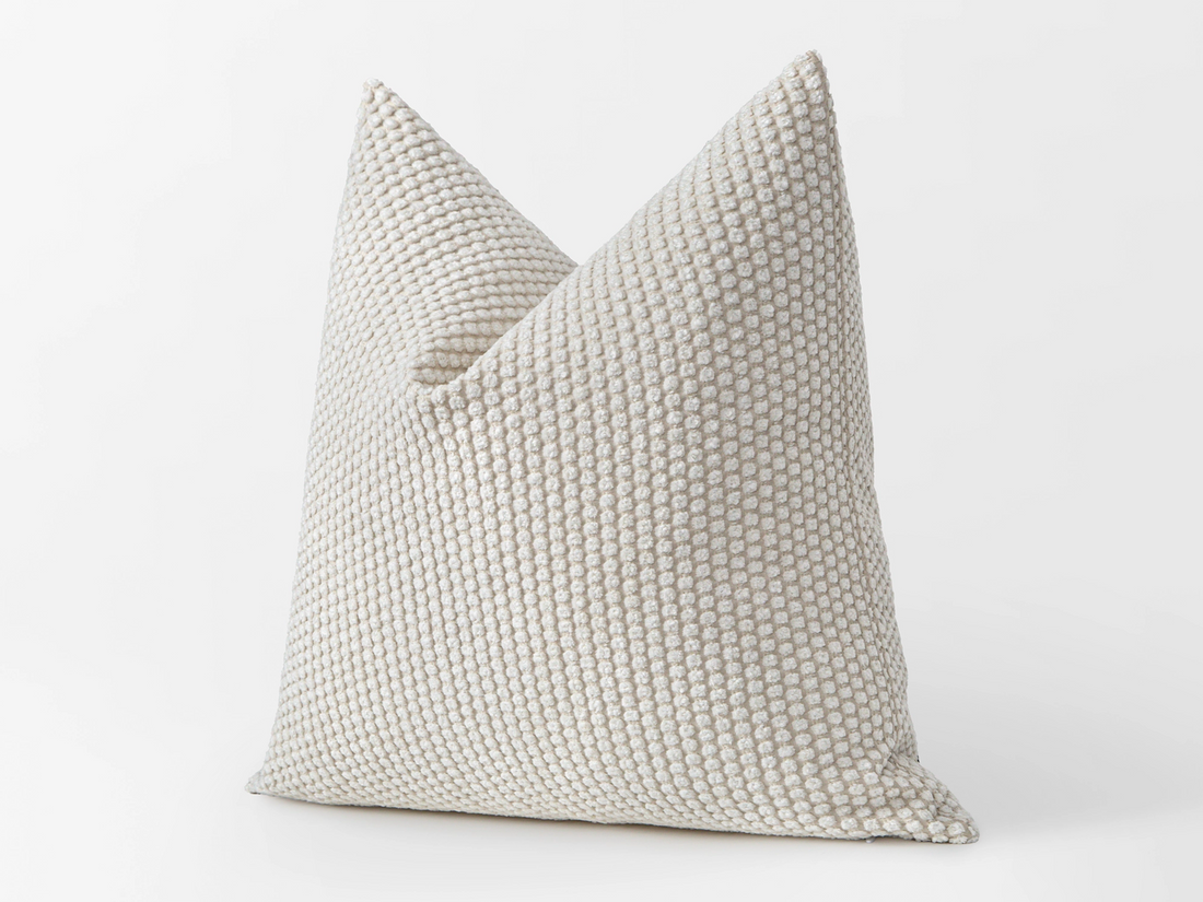 Ivory Dotted Textured Pillow Cover
