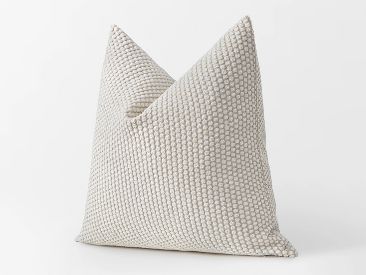 Ivory Dotted Textured Pillow Cover
