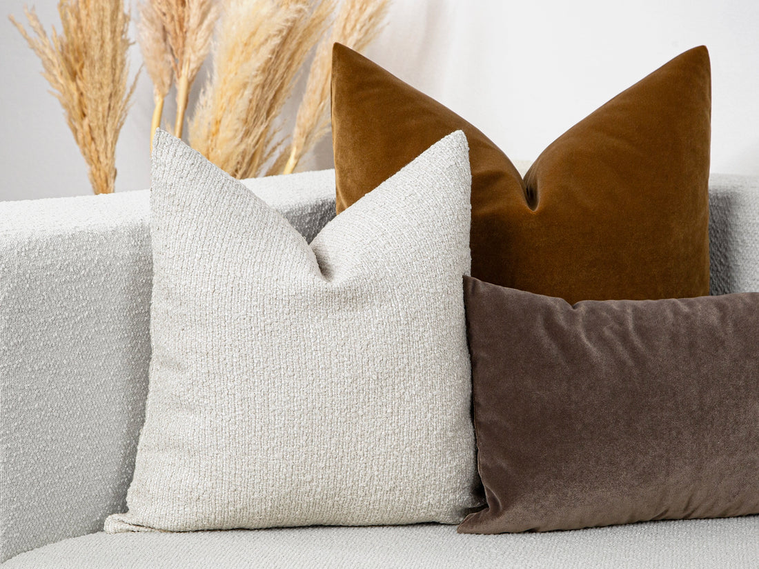 Ivory Striped Boucle Pillow Cover