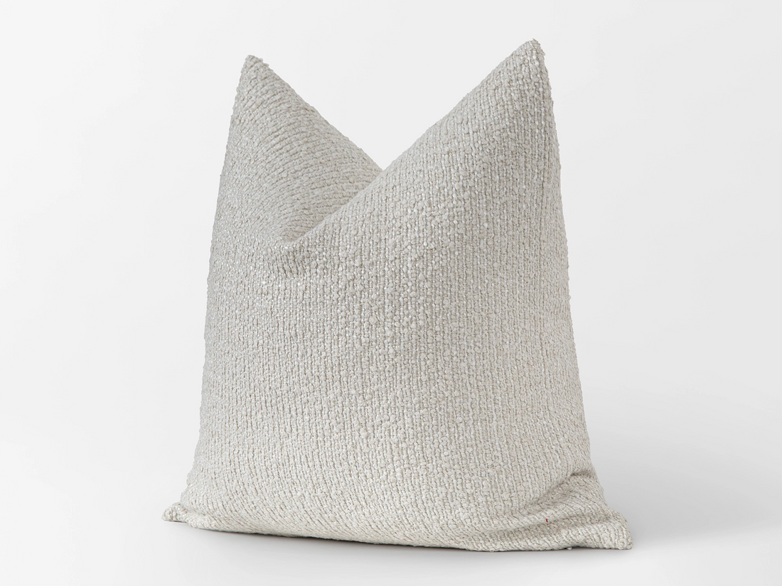 Ivory Striped Boucle Pillow Cover