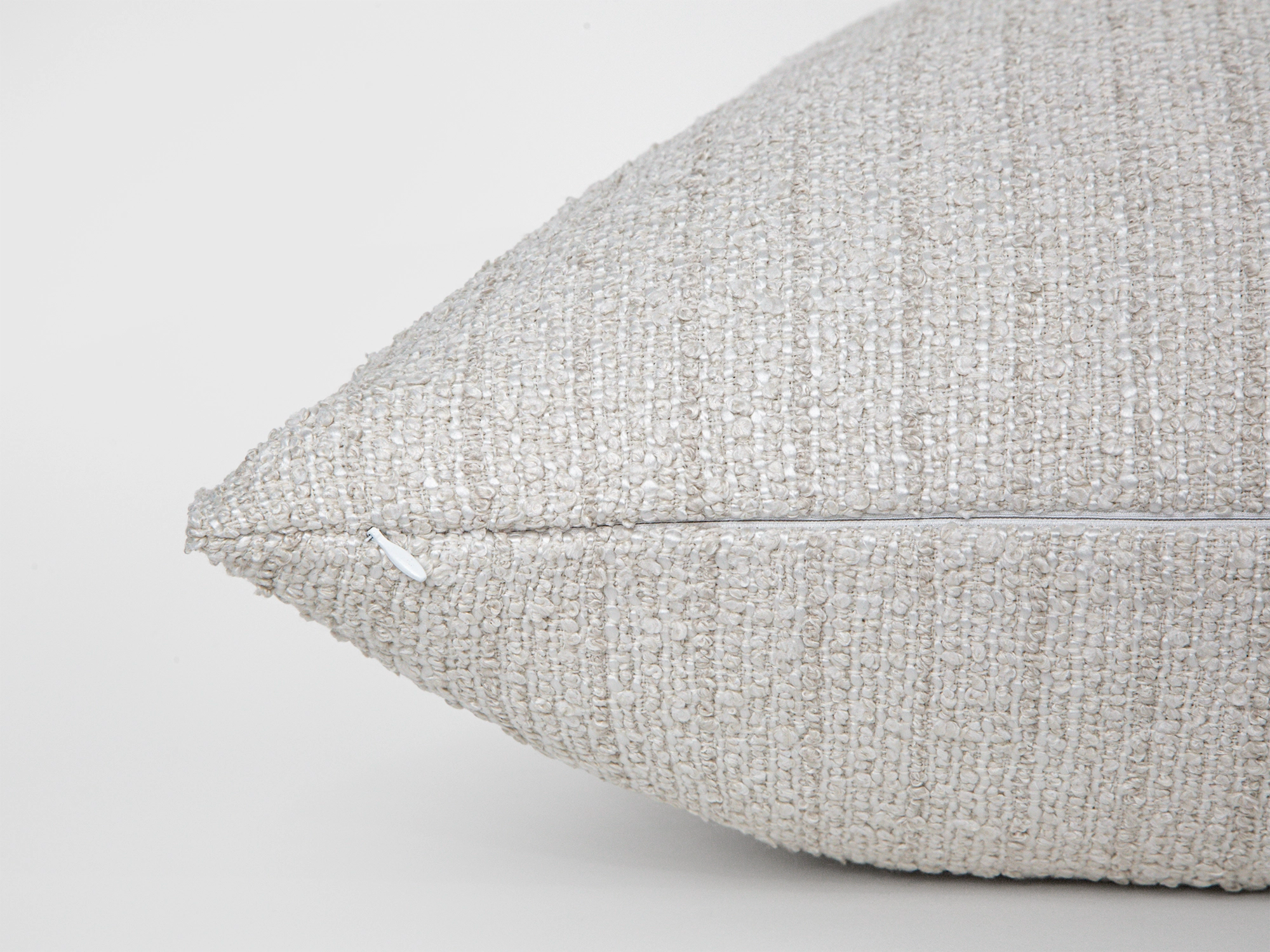 Ivory Linear Boucle Pillow Cover