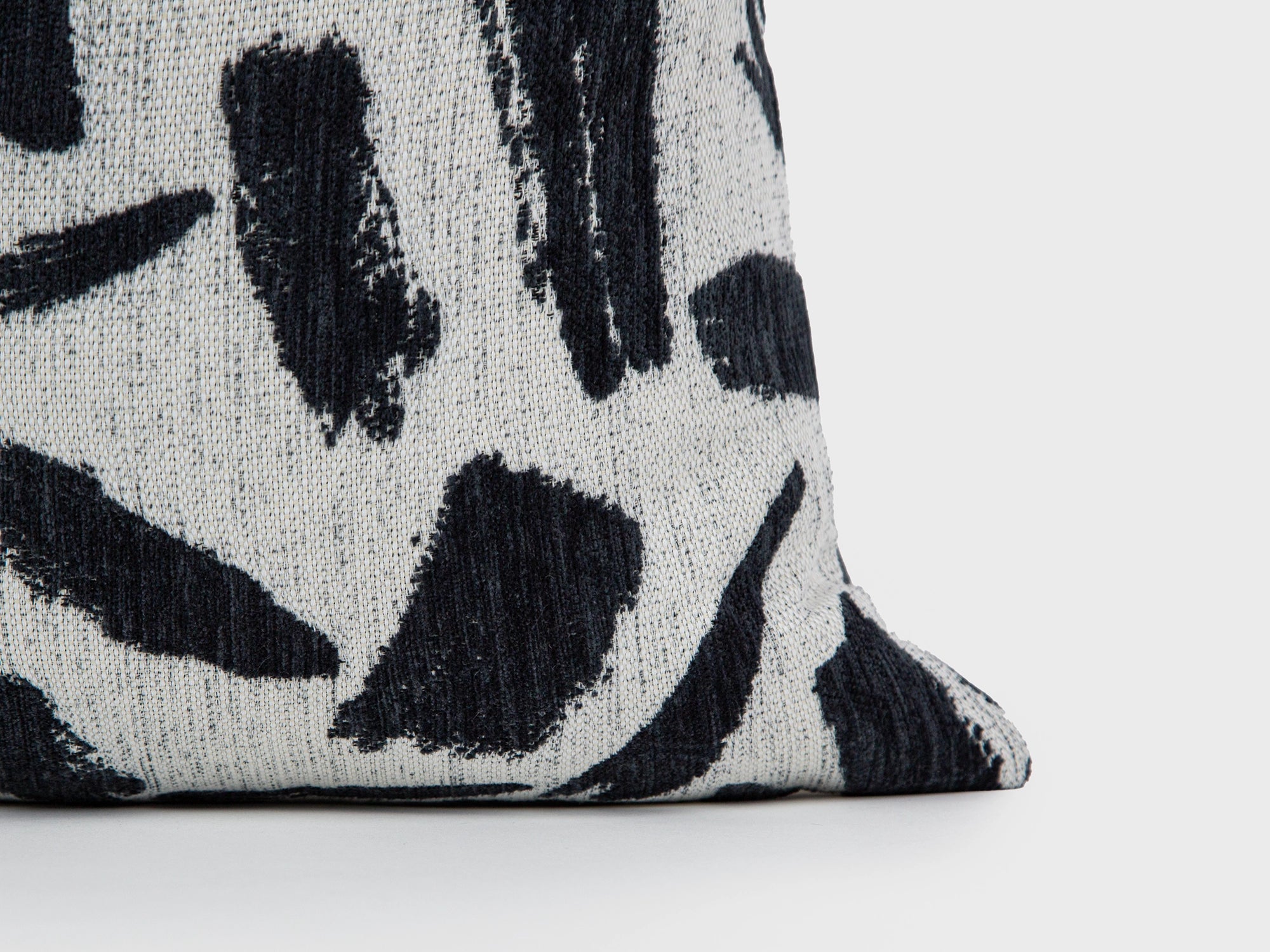 Ivory Brushstroke Woven Pillow Cover