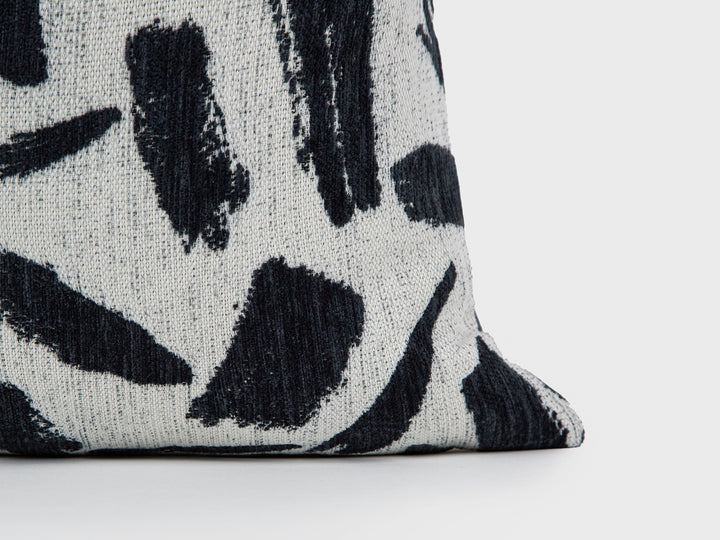 Ivory Brushstroke Woven Pillow Cover