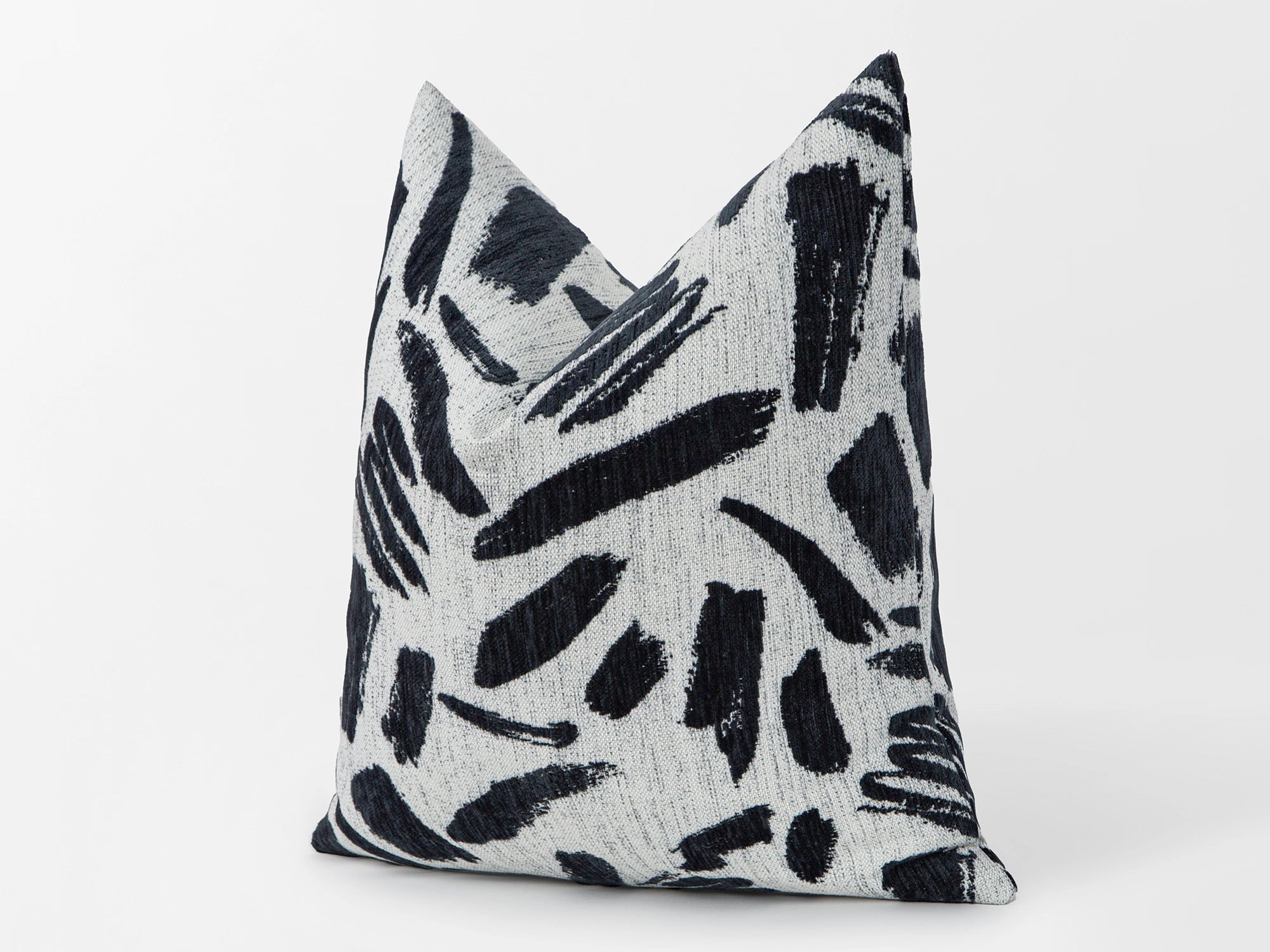 Ivory Brushstroke Woven Pillow Cover