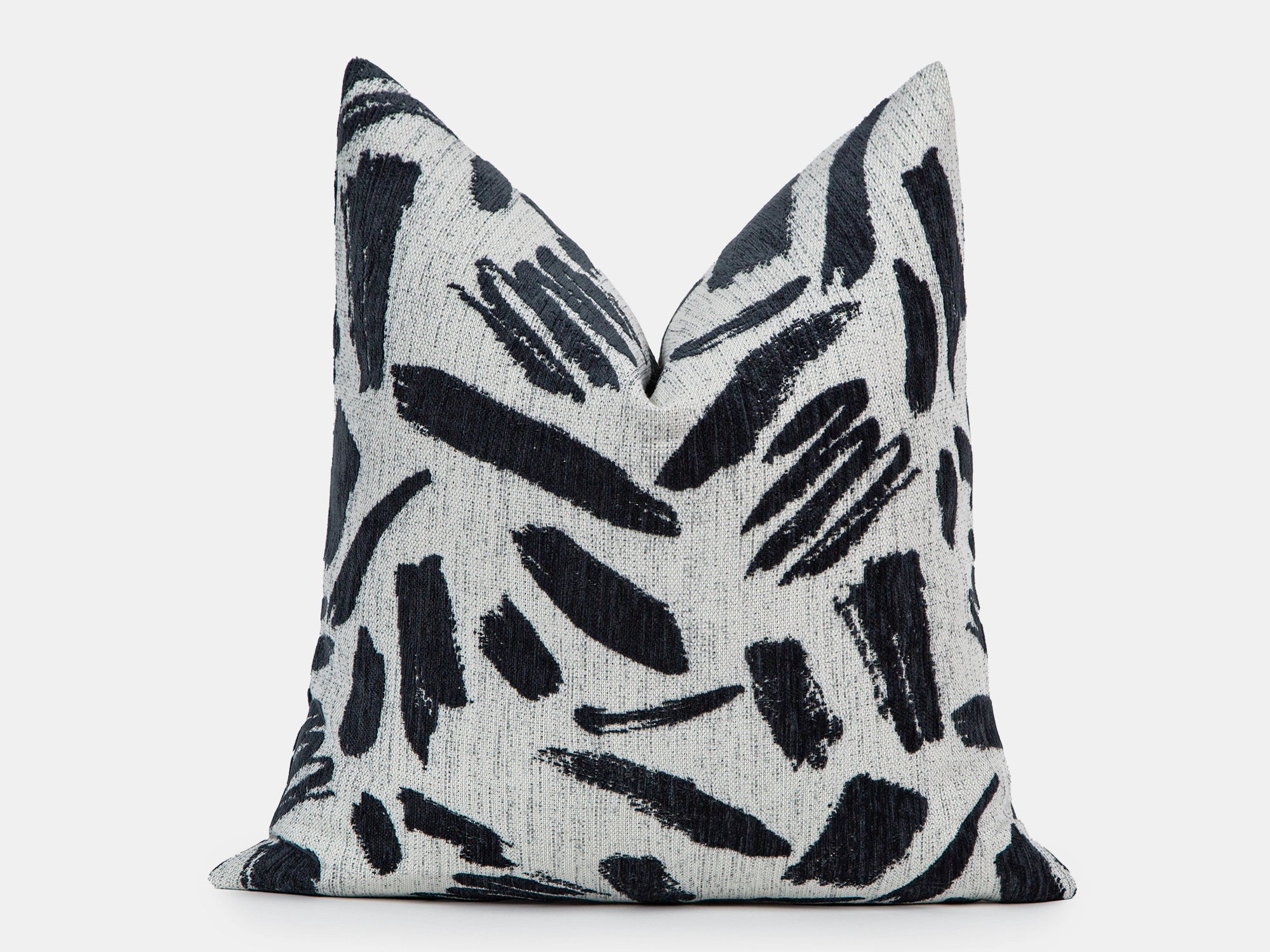 Ivory Brushstroke Woven Pillow Cover