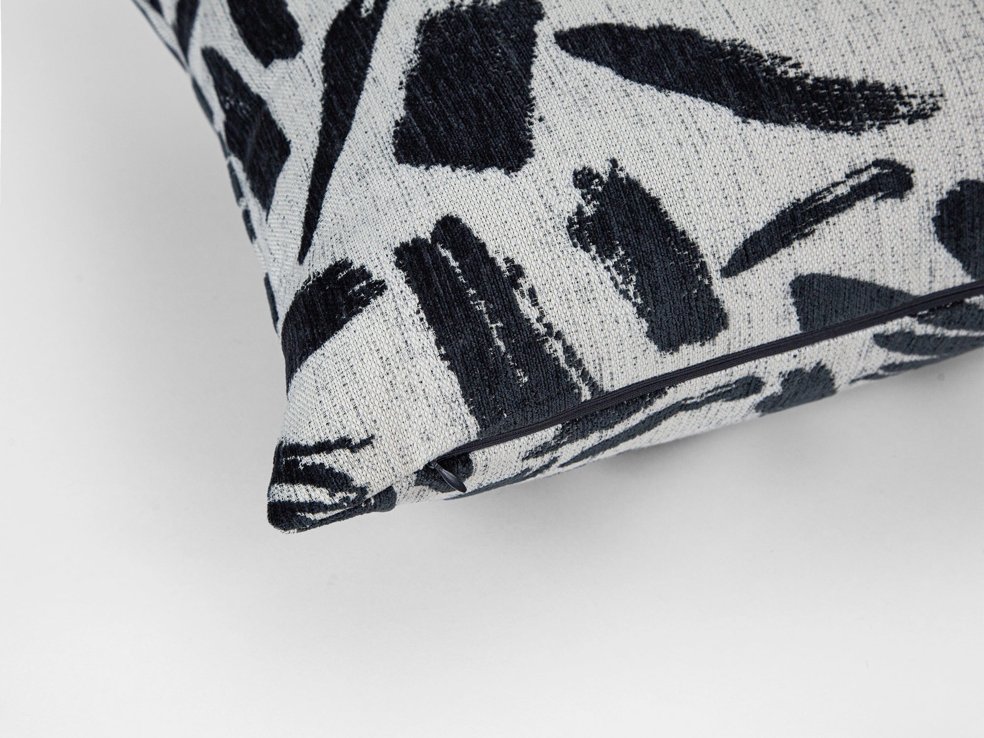 Ivory Brushstroke Woven Pillow Cover