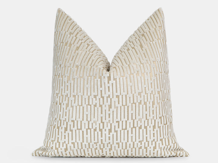 Ivory Cut Velvet Pillow Cover