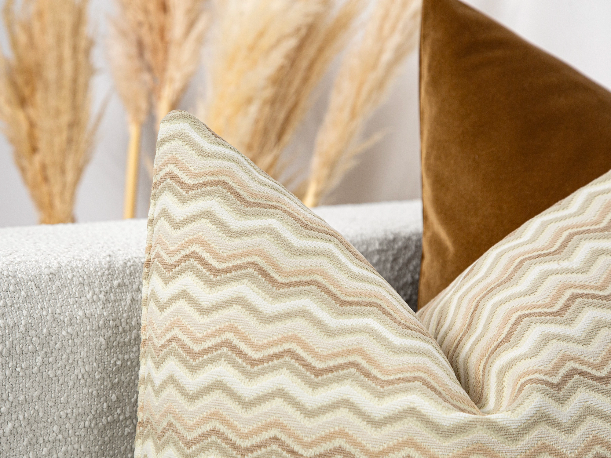 Cream Beige Chevron Throw Pillow Cover