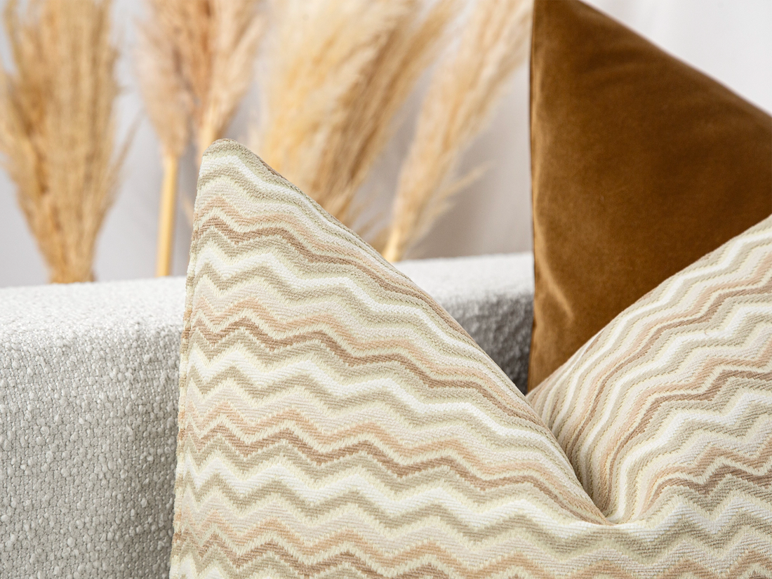 Cream Beige Chevron Throw Pillow Cover