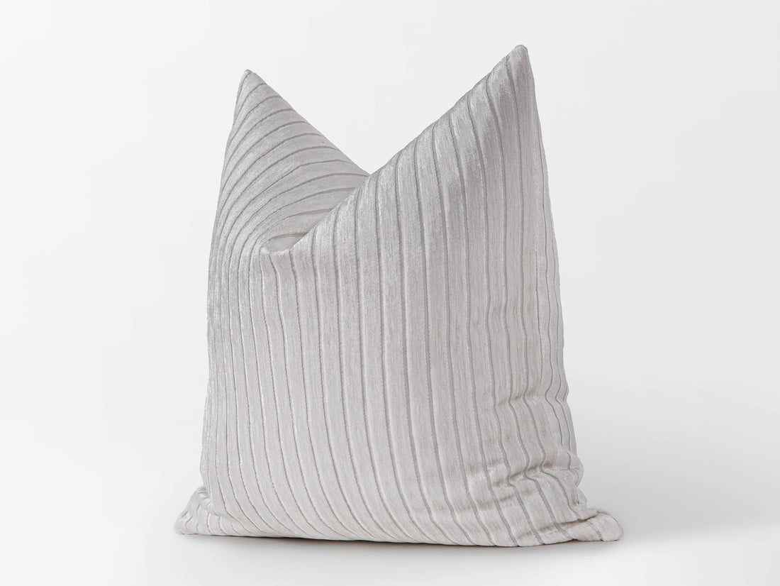 Ivory  Shiny Velvet Corduroy Pillow Cover