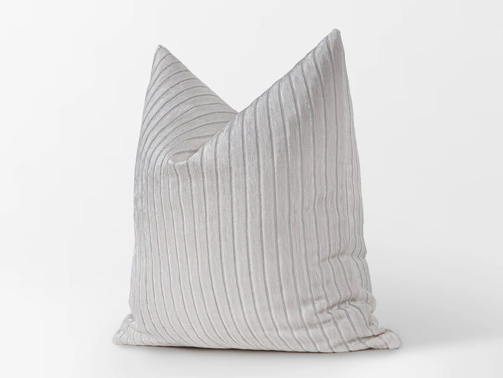 Ivory  Shiny Velvet Corduroy Pillow Cover