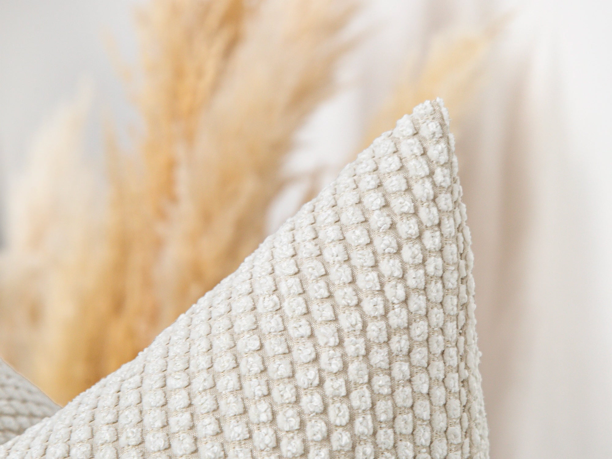 Ivory Dotted Textured Pillow Cover