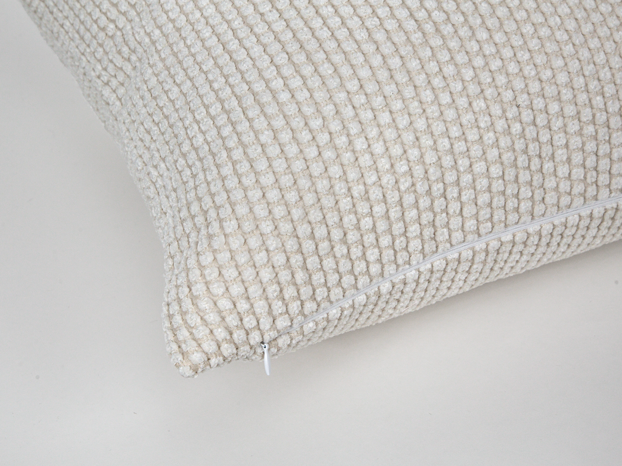 Ivory Dotted Textured Pillow Cover
