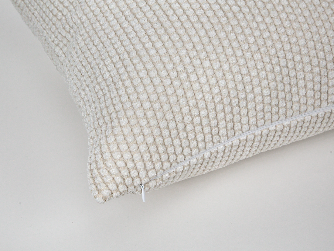 Ivory Dotted Textured Pillow Cover