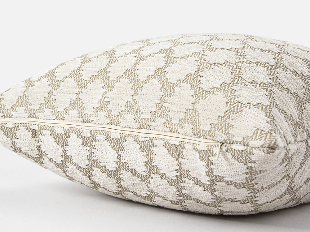 Ivory Spotted Textured Pillow Cover