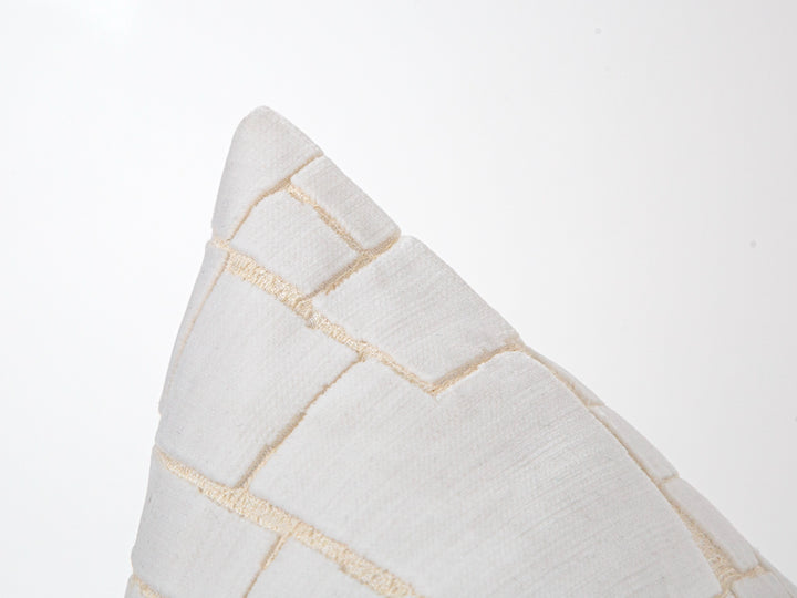 Off White Luxury Cut Velvet Pillow Cover