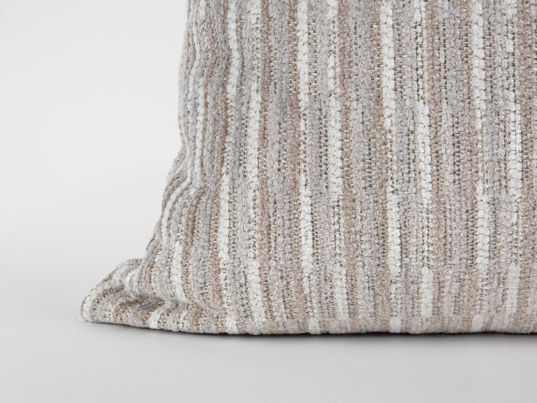 Ivory Dash Stripe Textured Pillow Cover