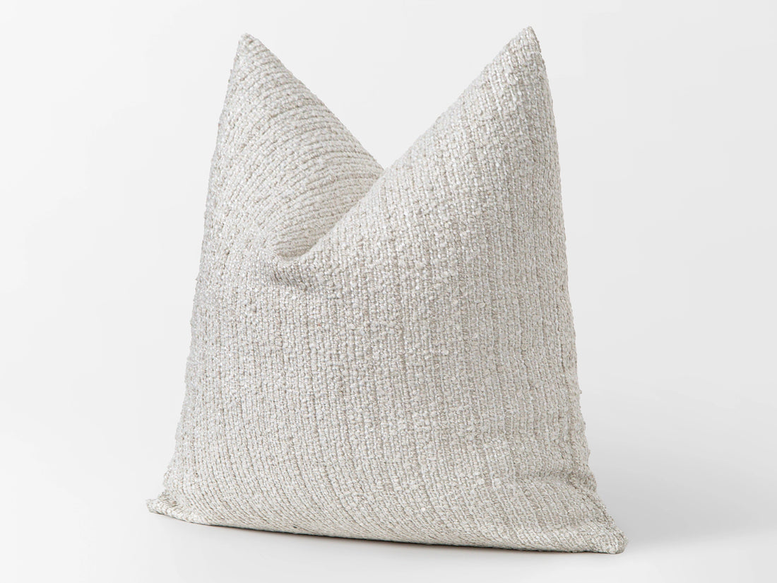 Ivory Linear Boucle Pillow Cover