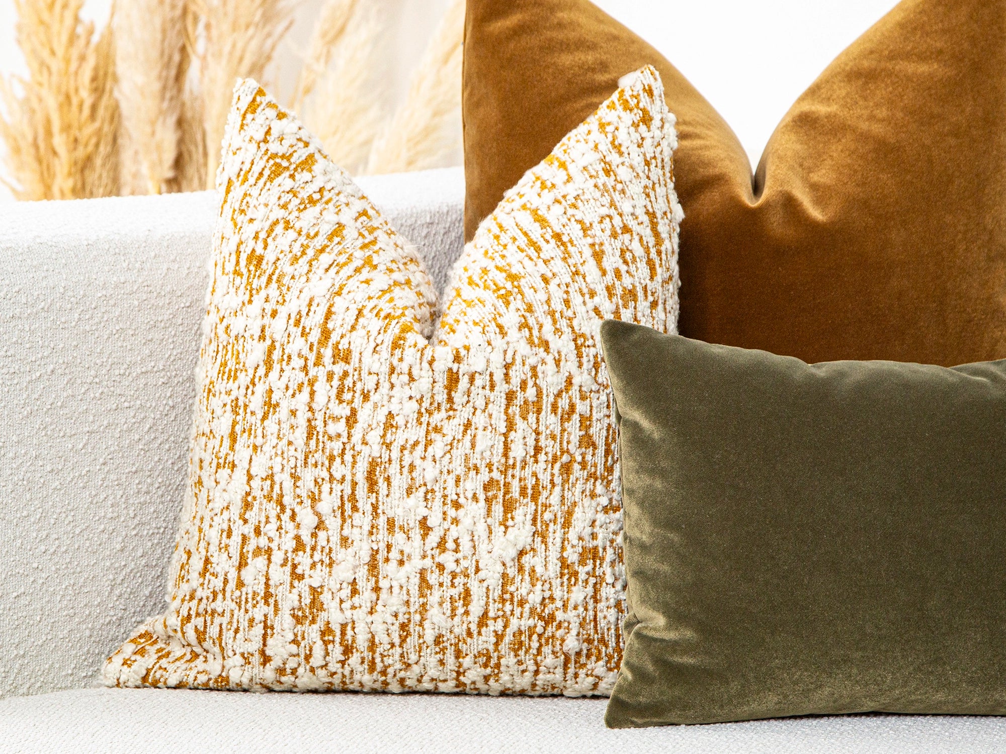 Ivory Flame Textured Pillow Cover