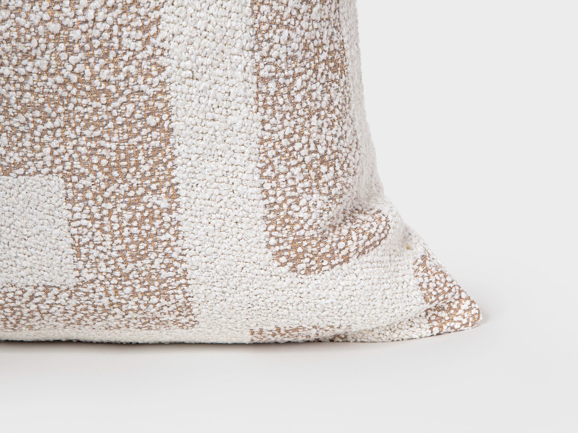 Ivory Geometric Boucle Pillow Cover