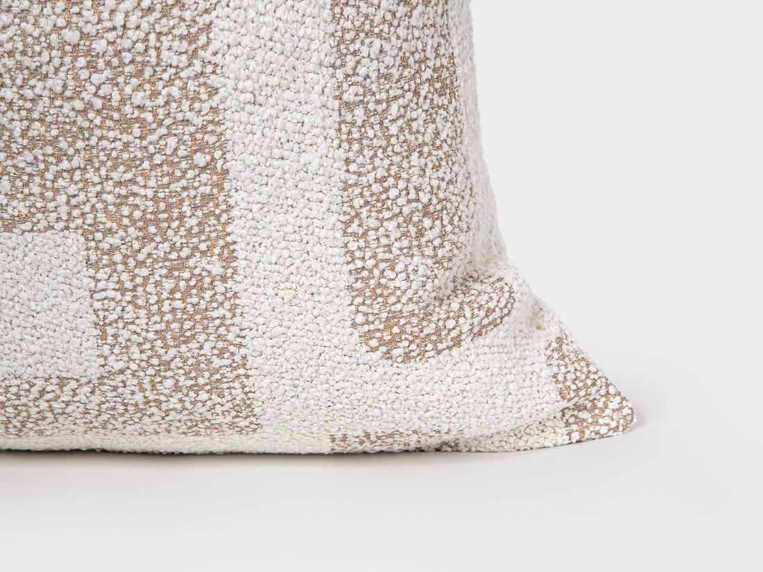 Ivory Geometric Boucle Pillow Cover