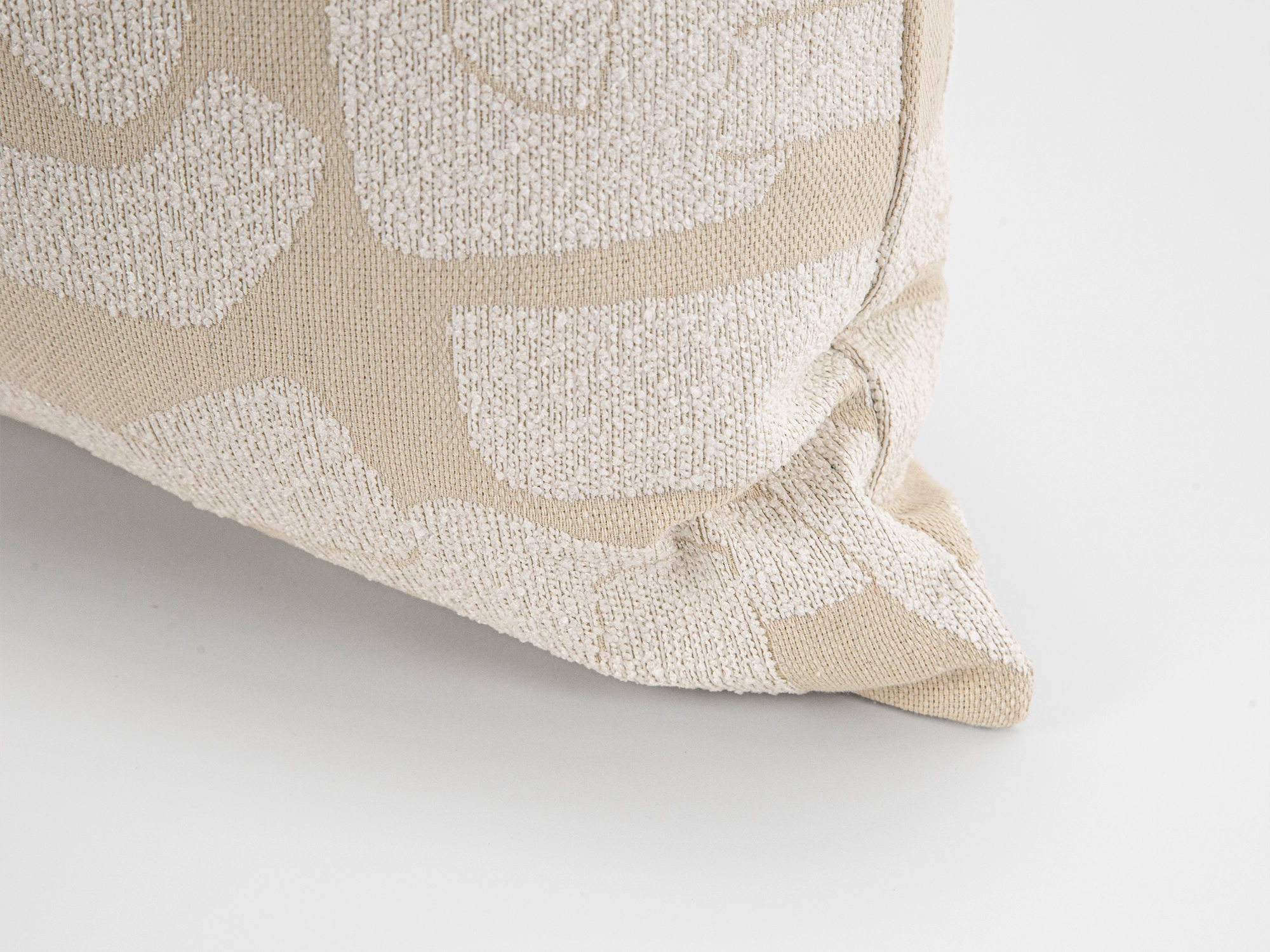 Ivory Geometric Textured Pillow Cover