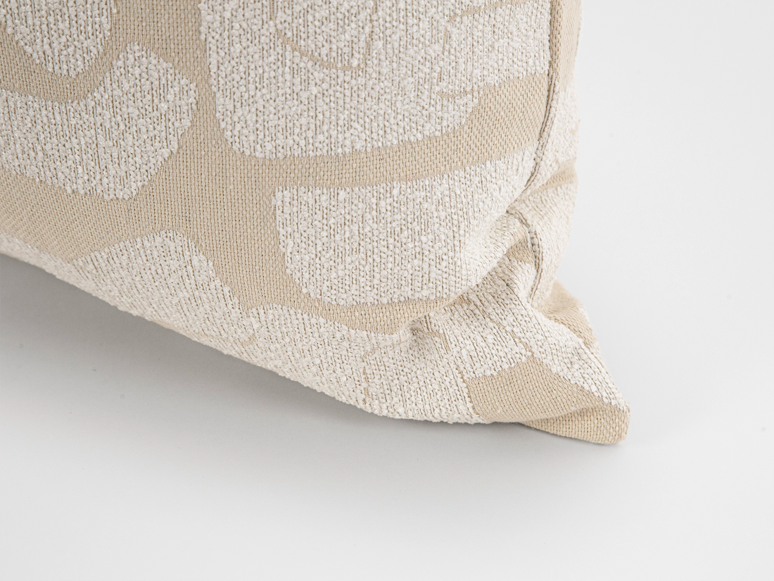 Ivory Geometric Textured Pillow Cover
