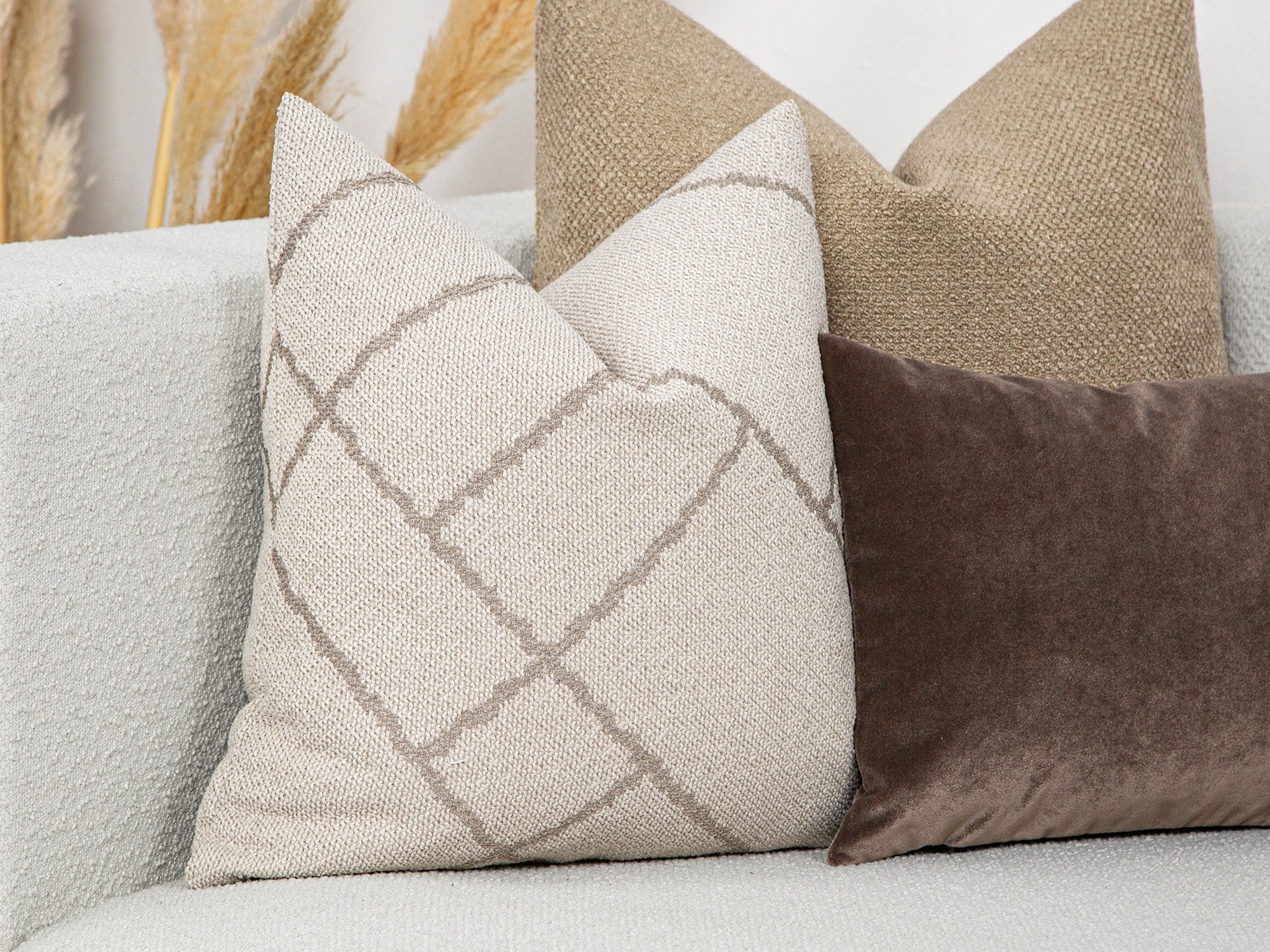 Ivory Abstract Throw Pillow Cover