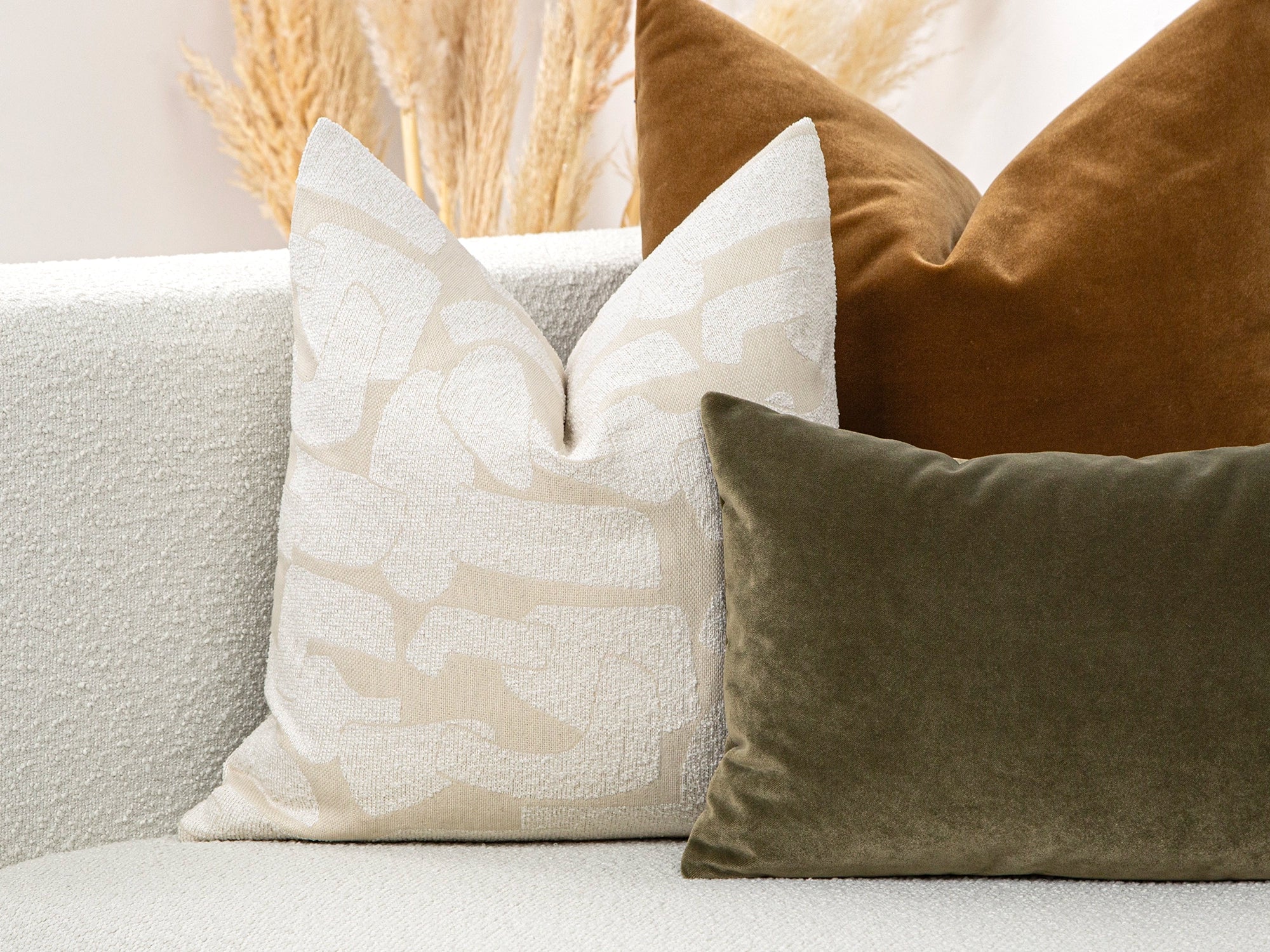 Ivory Geometric Textured Pillow Cover