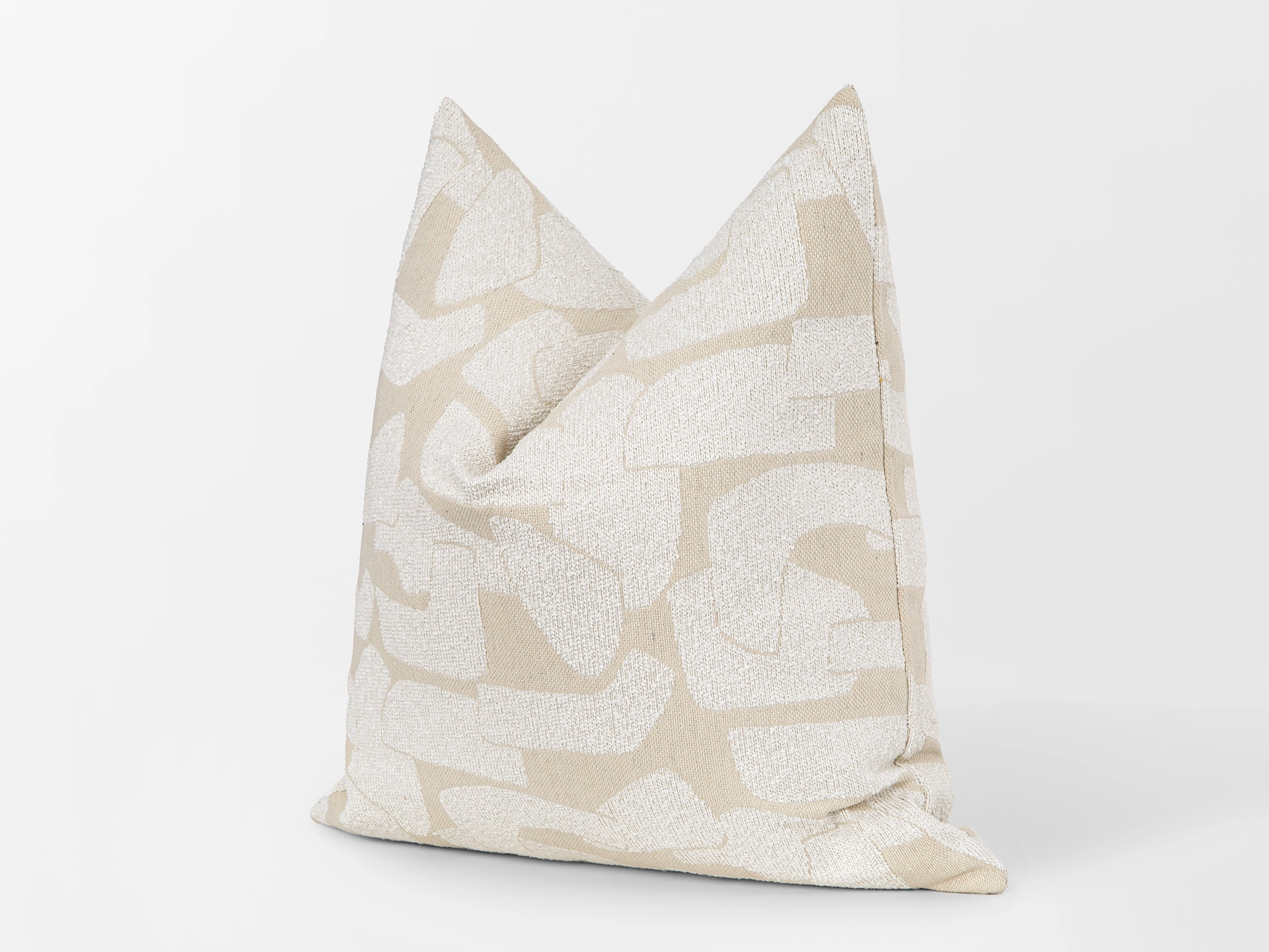 Ivory Geometric Textured Pillow Cover