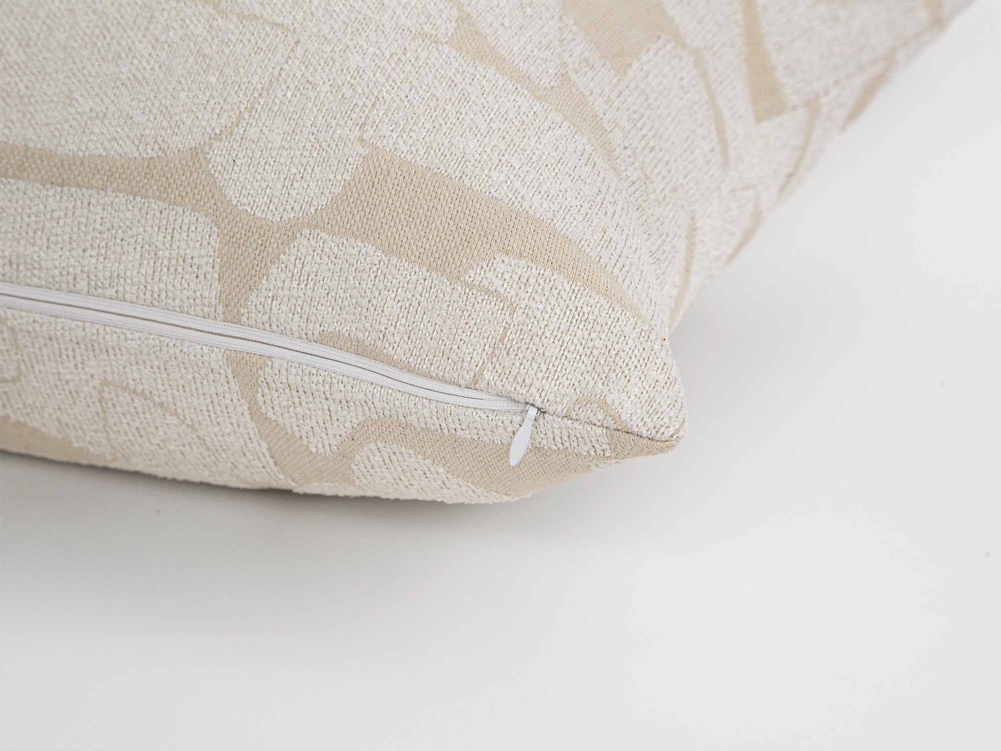 Ivory Geometric Textured Pillow Cover