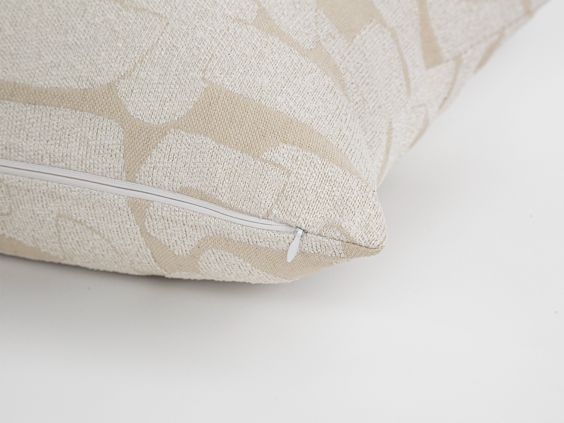 Ivory Geometric Textured Pillow Cover