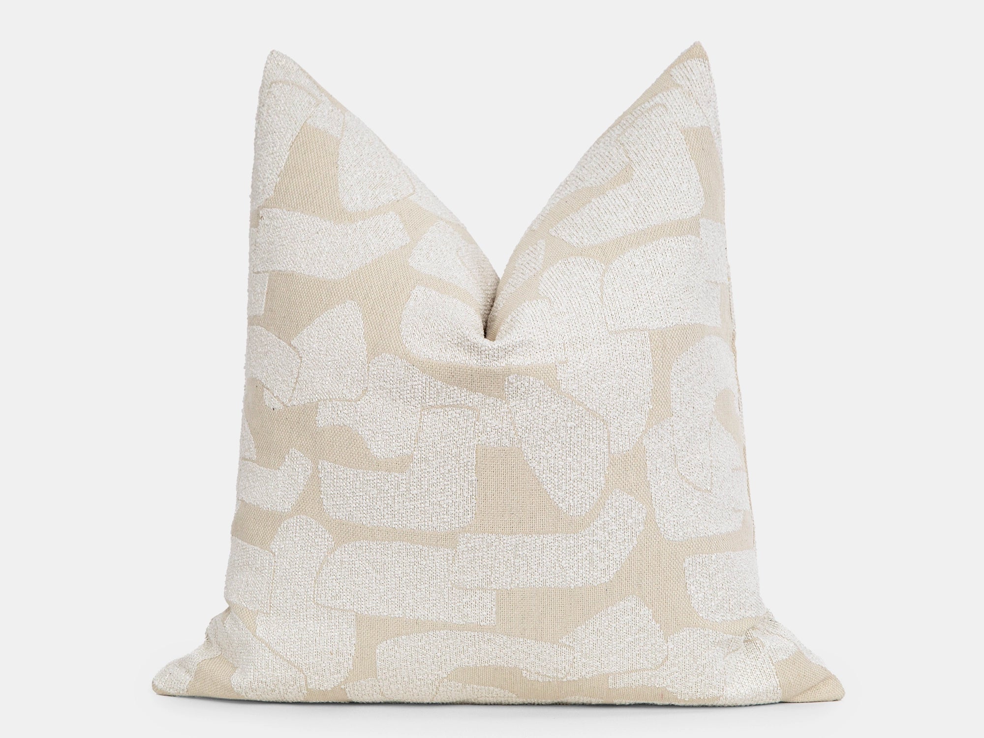 Ivory Geometric Textured Pillow Cover