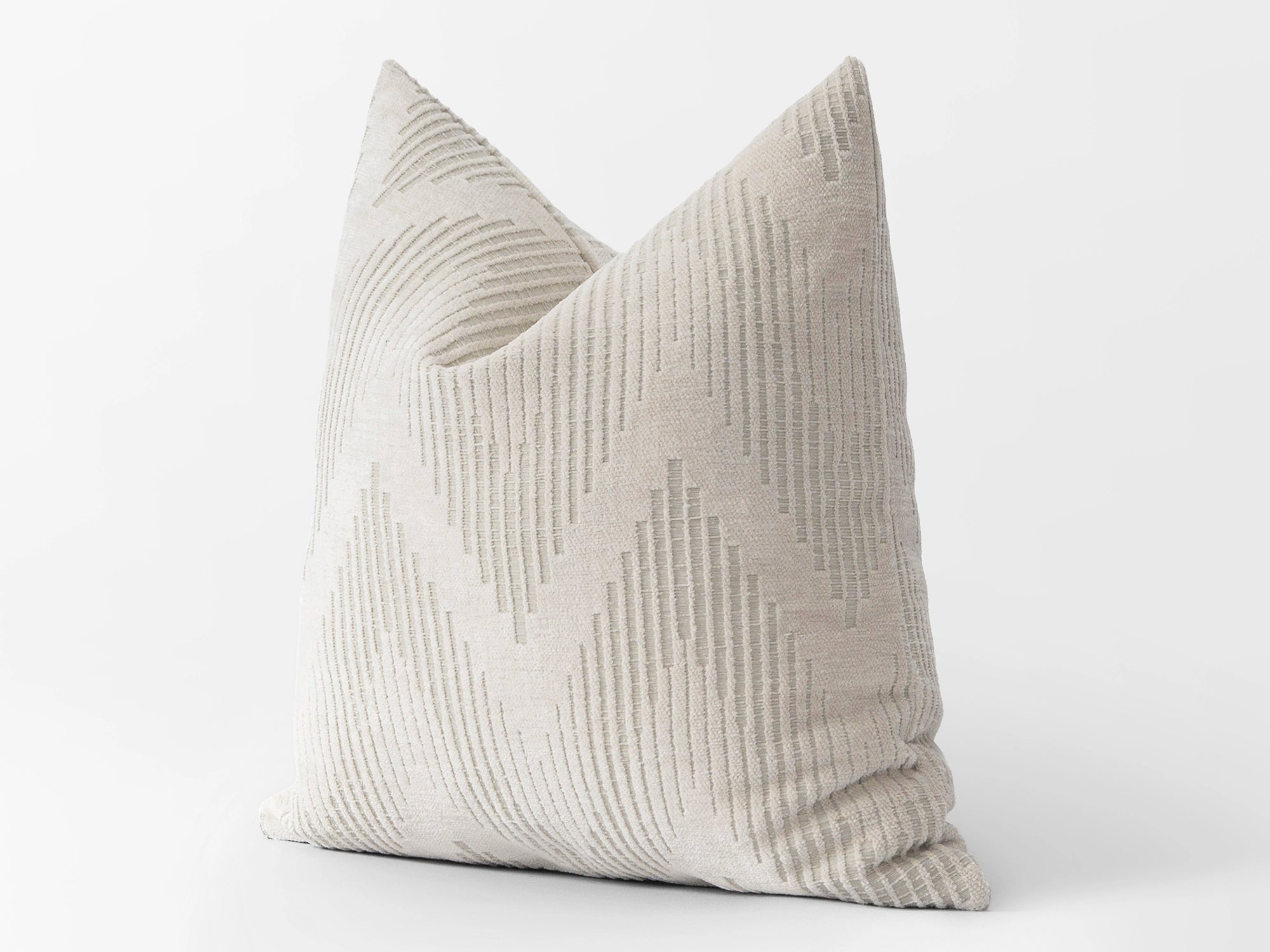 Ivory Geometric Textured Pillow Cover